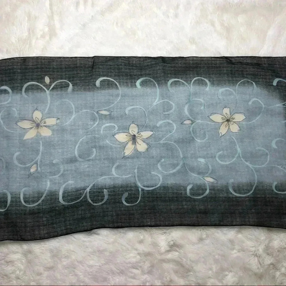 Sheer Scarf  Black, Grey, & Yellow - Picture 9 of 13